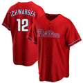 Ndoa P.Phillies #12 Kyle Schwarber Player Red Home Game Stitched Jerseys