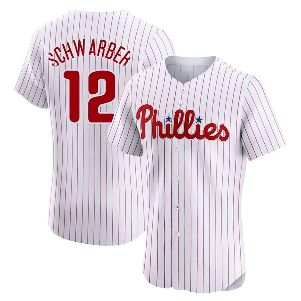 Ndoa P.Phillies #12 Kyle Schwarber Player White Home Limited Elite Stitched Jerseys