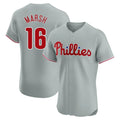 Ndoa P.Phillies #16 Brandon Marsh Player Gray Home Limited Elite Stitched Jerseys