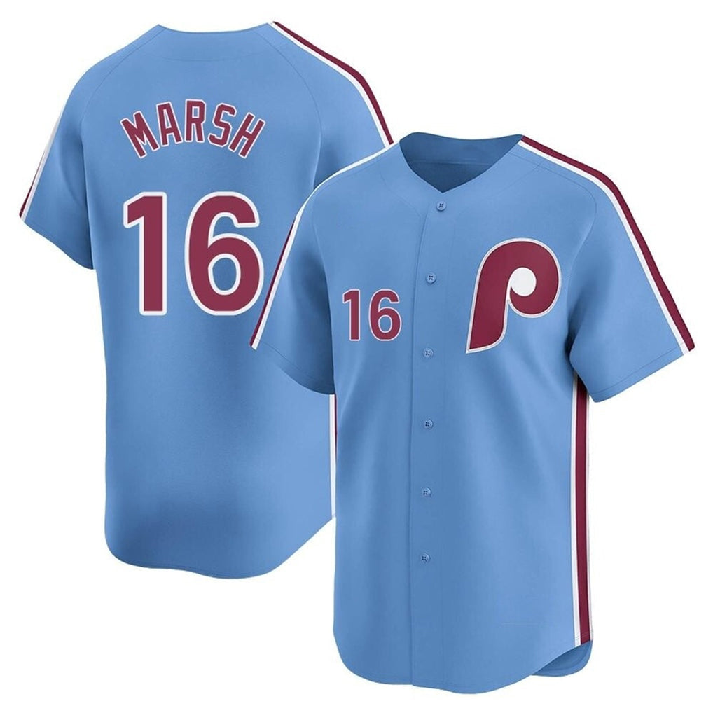 Ndoa P.Phillies #16 Brandon Marsh Player Light Blue Game Stitched Jerseys