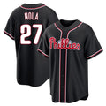 Ndoa P.Phillies #27 Aaron Nola Player Black Fashion Out Home Game Stitched Jerseys