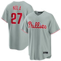 Ndoa P.Phillies #27 Aaron Nola Player Gray Home Game Stitched Jerseys