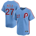 Ndoa P.Phillies #27 Aaron Nola Player Light Blue Home Limited Stitched Jerseys
