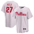 Ndoa P.Phillies #27 Aaron Nola Player White Home Game Stitched Jerseys