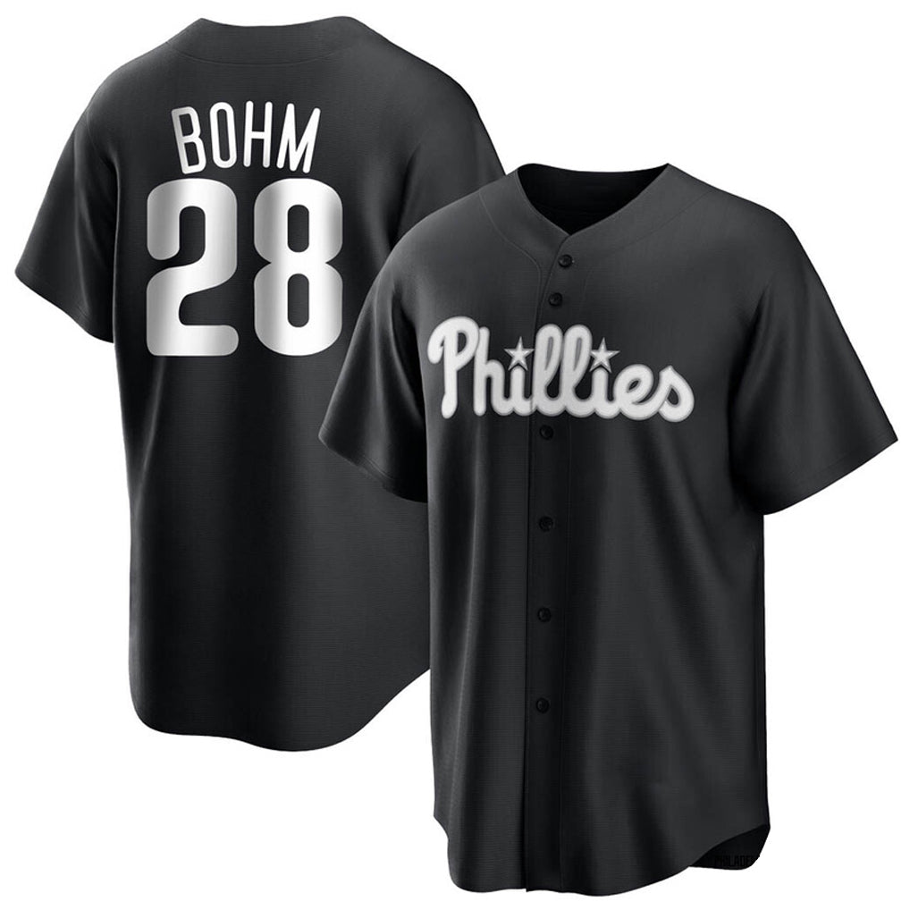 Ndoa P.Phillies #28 Alec Bohm Player Black Home Game Stitched Jerseys
