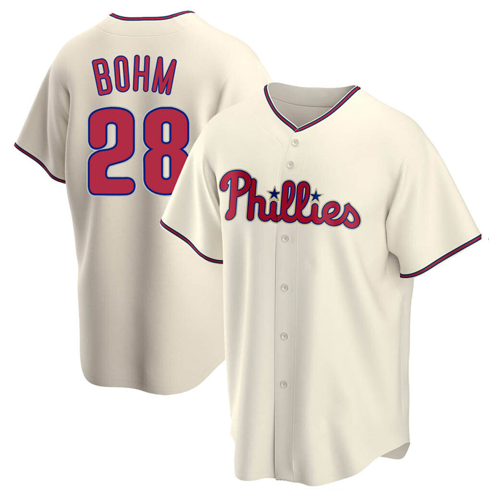 Ndoa P.Phillies #28 Alec Bohm Player Cream Home Game Stitched Jerseys
