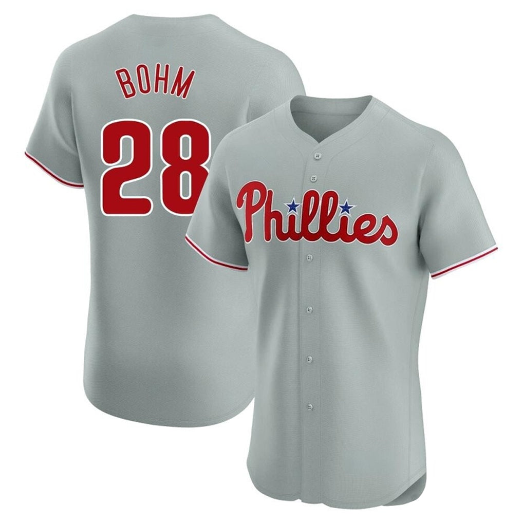 Ndoa P.Phillies #28 Alec Bohm Player Gray Home Limited Elite Stitched Jerseys