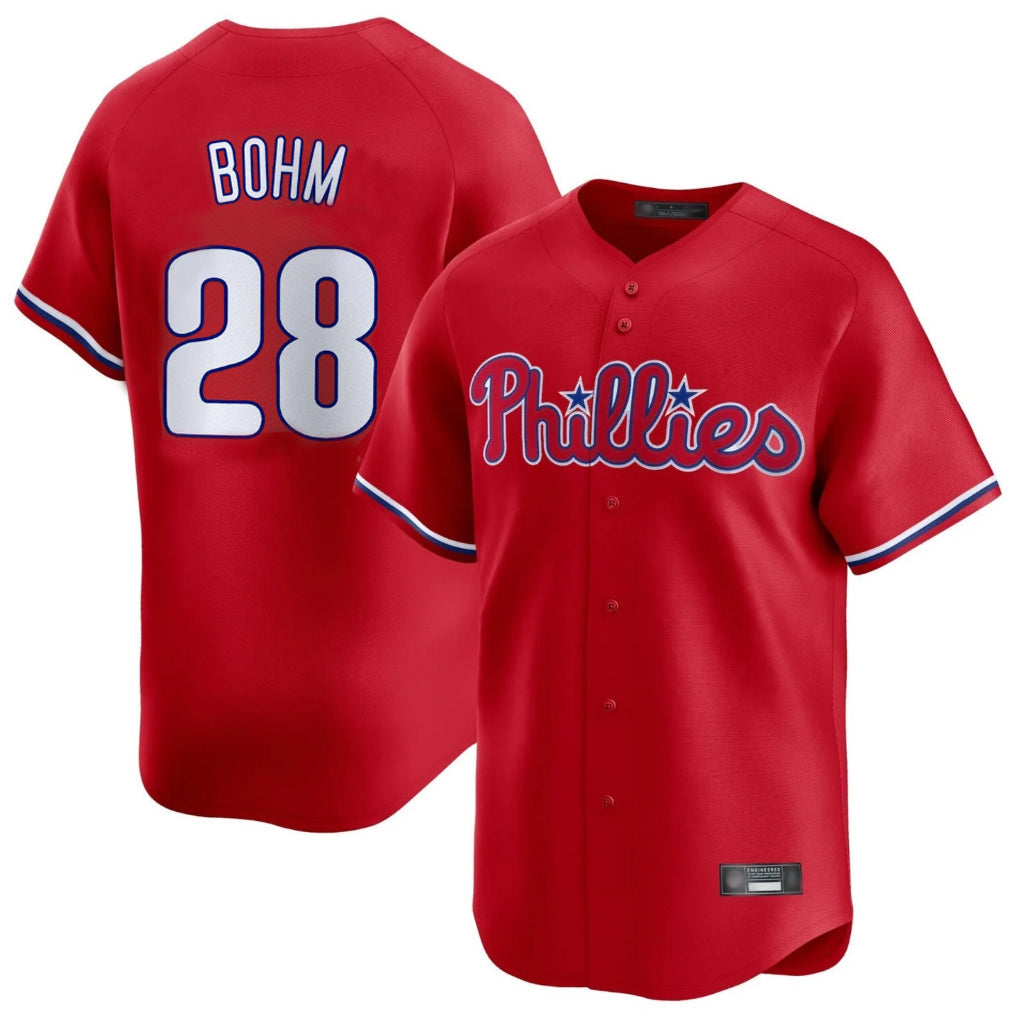 Ndoa P.Phillies #28 Alec Bohm Player Red Home Limited Stitched Jerseys