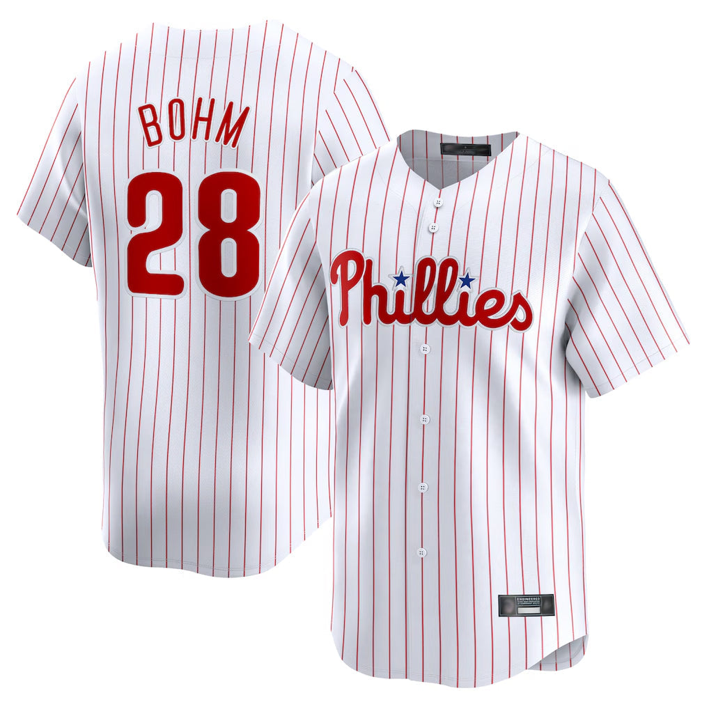 Ndoa P.Phillies #28 Alec Bohm Player White Home Limited Stitched Jerseys