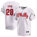 Ndoa P.Phillies #28 Alec Bohm Player White Pinstripe Phillies & Eagles Vapor Premier Limited Stitched Jerseys