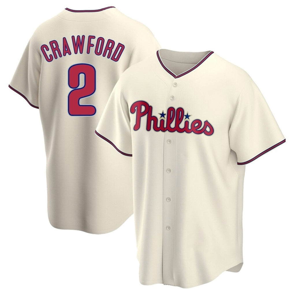 Ndoa P.Phillies #2 Justin Crawford Player Cream Game Stitched Jerseys