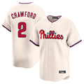 Ndoa P.Phillies #2 Justin Crawford Player Cream Home Limited Stitched Jerseys