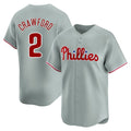 Ndoa P.Phillies #2 Justin Crawford Player Gray Home Limited Stitched Jerseys