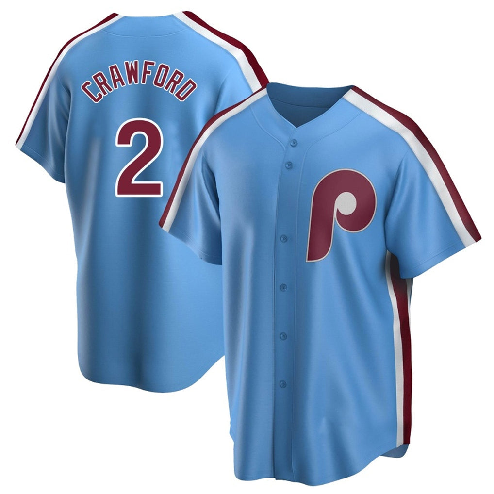 Ndoa P.Phillies #2 Justin Crawford Player Light Blue Home Game Stitched Jerseys
