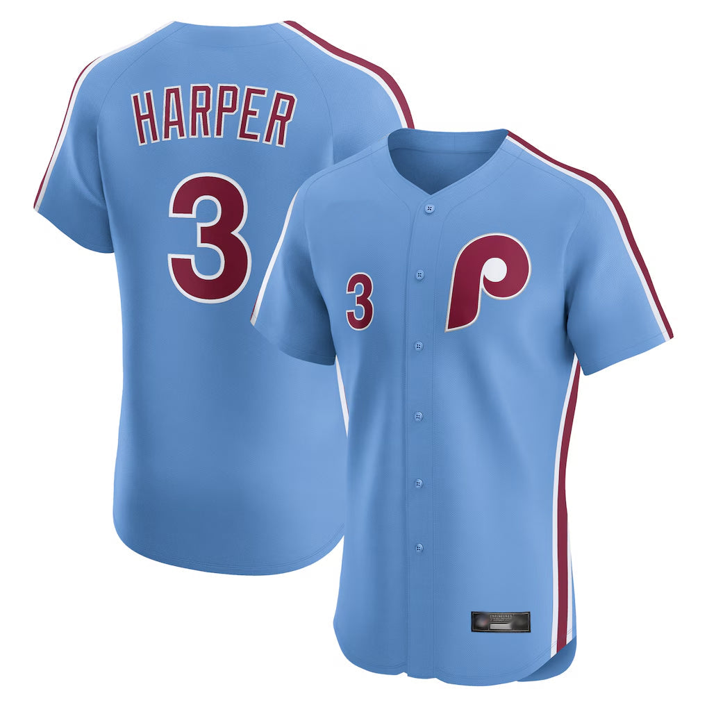 Ndoa P.Phillies #3 Bryce Harper Player Light Blue Home Limited Elite Stitched Jerseys