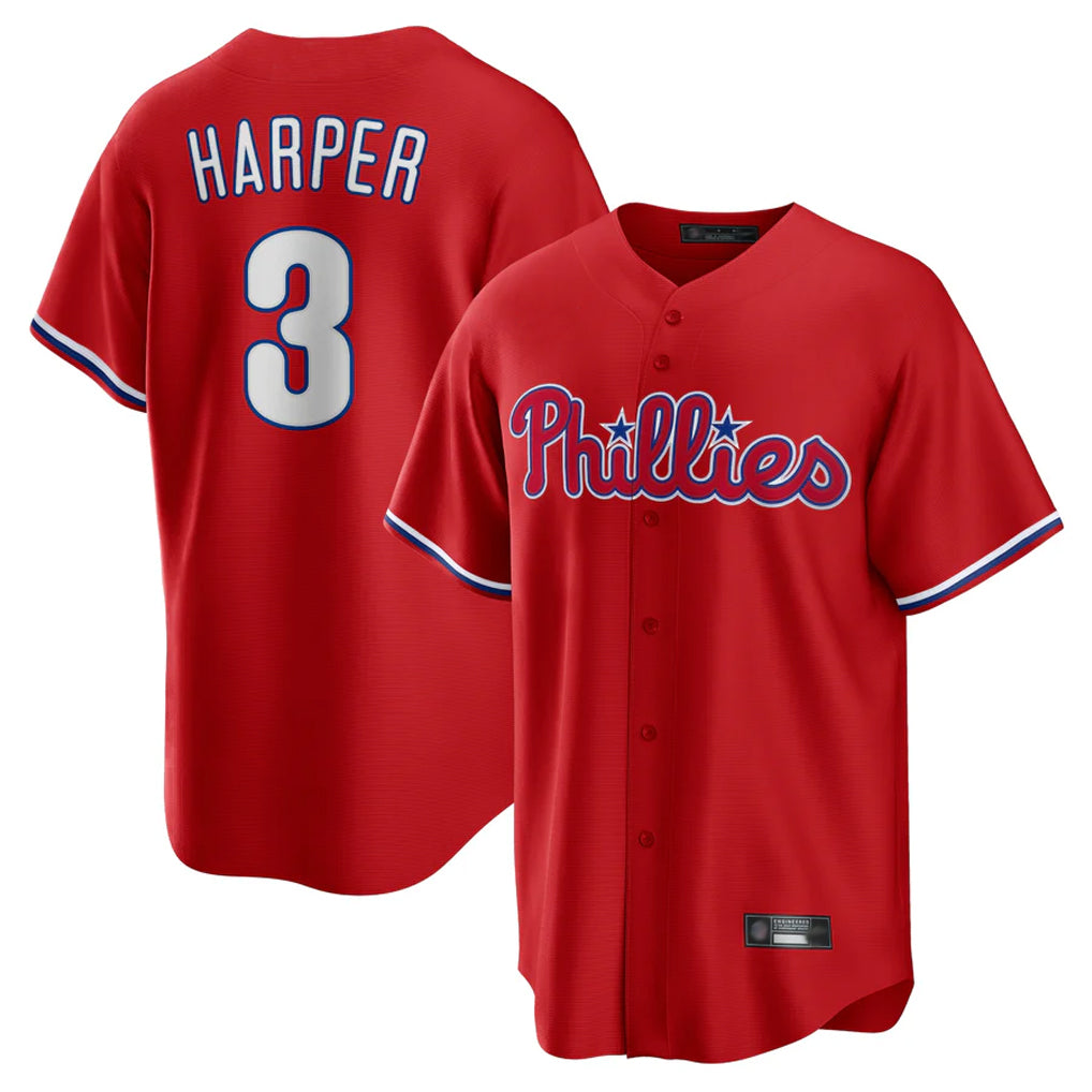 Ndoa P.Phillies #3 Bryce Harper Player Red Home Game Stitched Jerseys