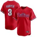 Ndoa P.Phillies #3 Bryce Harper Player Red Home Limited Stitched Jerseys