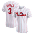Ndoa P.Phillies #3 Bryce Harper Player White Home Limited Elite Stitched Jerseys