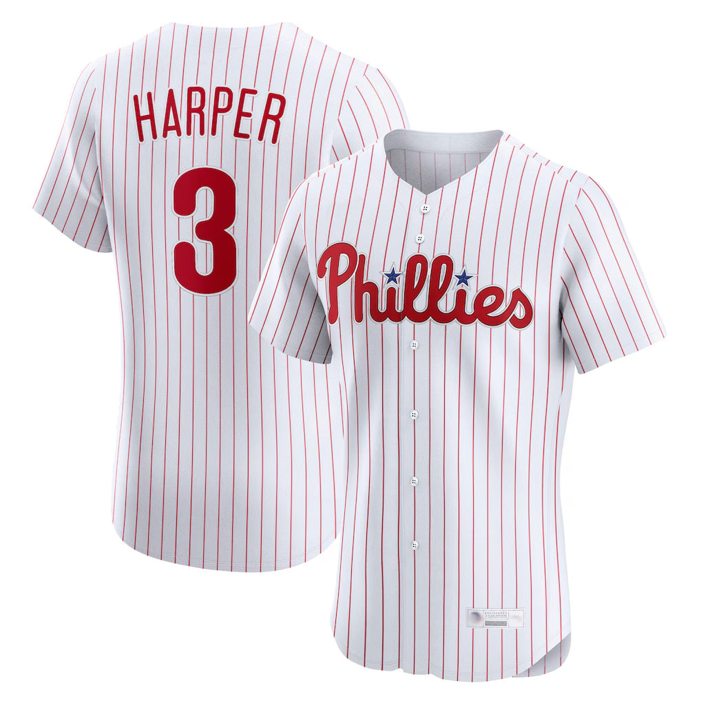 Ndoa P.Phillies #3 Bryce Harper Player White Home Limited Elite Stitched Jerseys