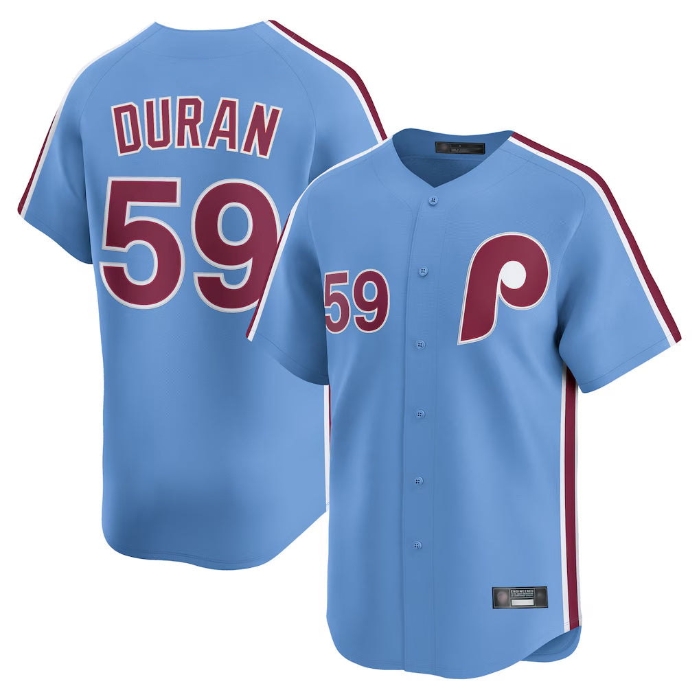 Ndoa P.Phillies #59 Jhoan Duran Player Light Blue Home Limited Stitched Jerseys