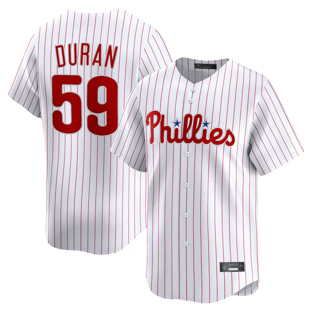 Ndoa P.Phillies #59 Jhoan Duran Player White Home Limited Stitched Jerseys