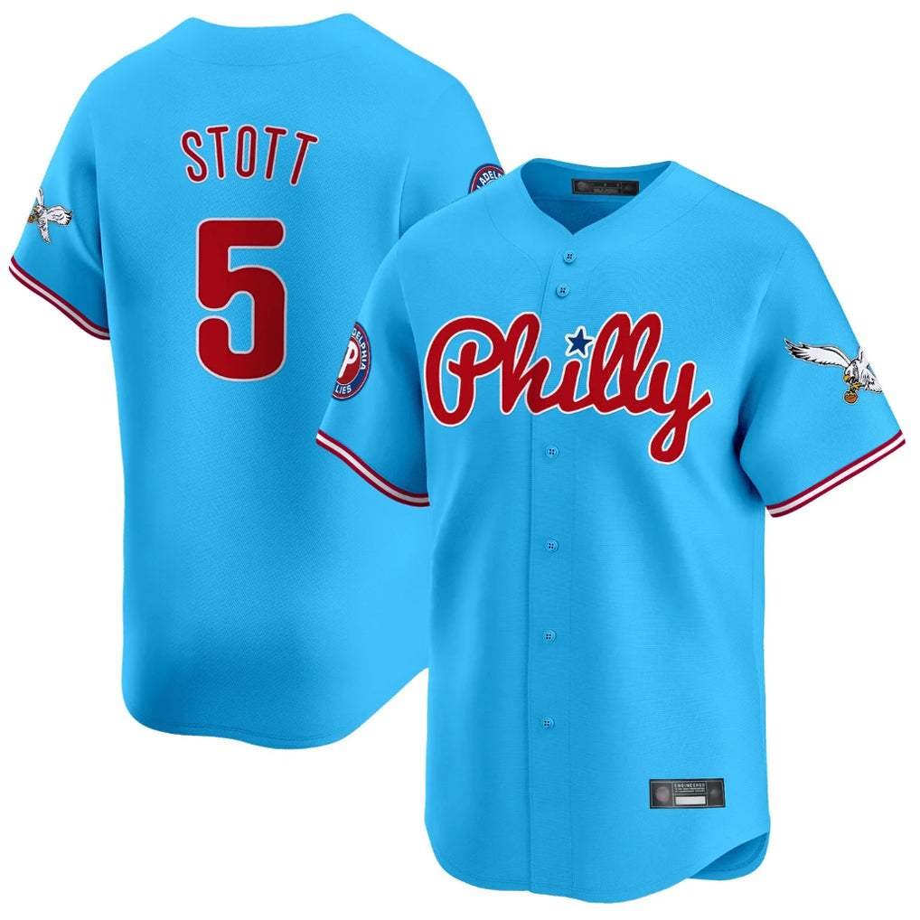 Ndoa P.Phillies #5 Bryson Stott Player Light Blue Phillies & Eagles Vapor Premier Limited Stitched Jerseys