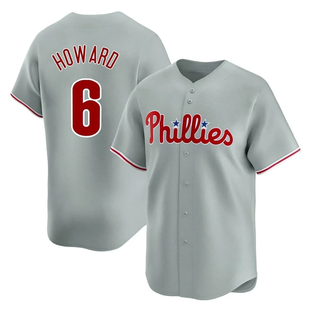 Ndoa P.Phillies #6 Ryan Howard Player Gray Home Limited Stitched Jerseys