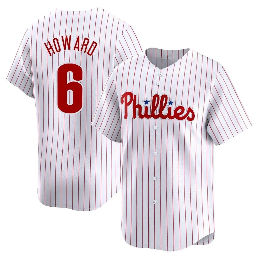 Ndoa P.Phillies #6 Ryan Howard Player White Home Limited Stitched Jerseys