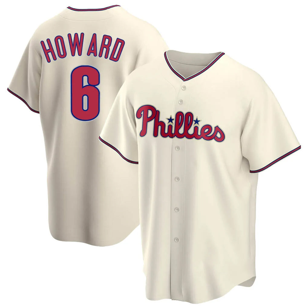 Ndoa P.Phillies #6 Ryan Howardr Player Cream Home Game Stitched Jerseys