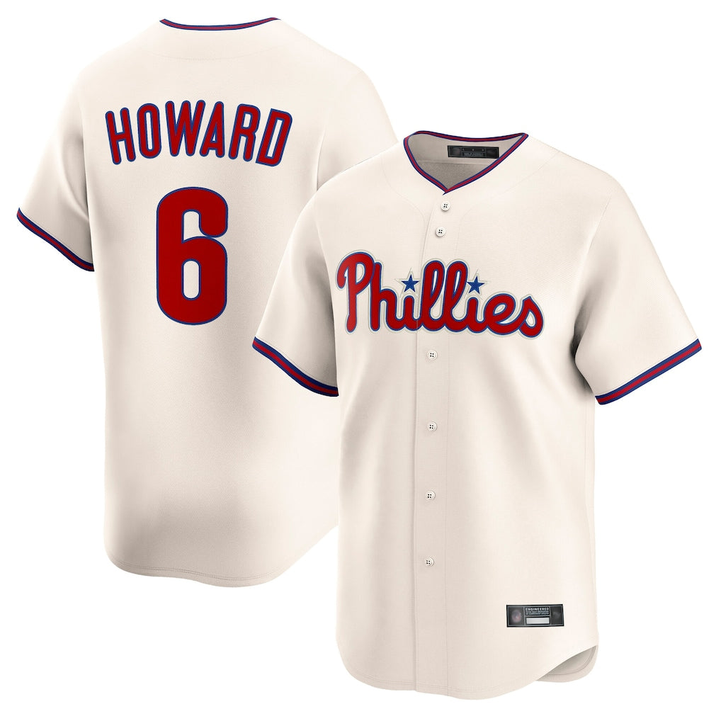 Ndoa P.Phillies #6 Ryan Howardr Player Cream Home Limited Stitched Jerseys