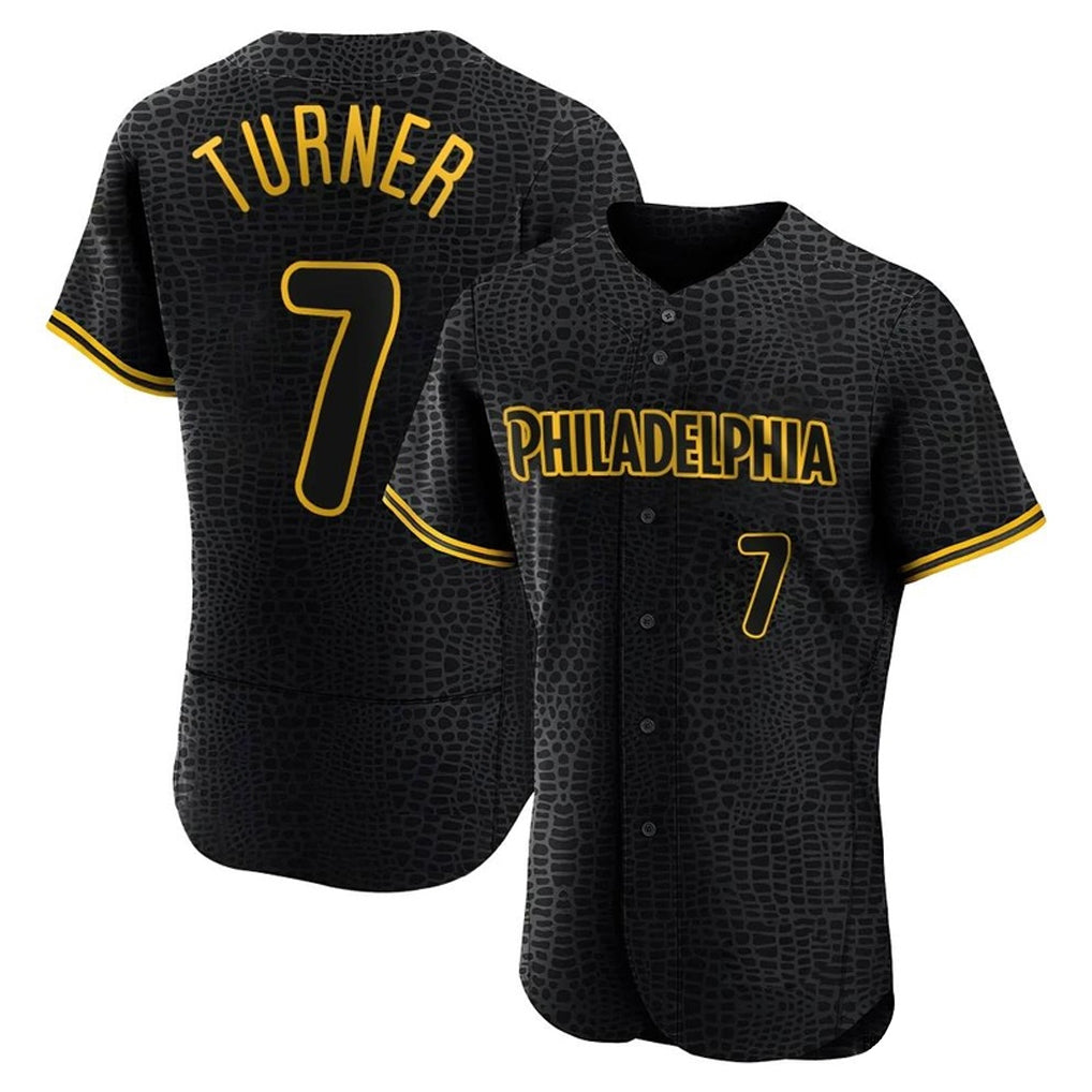 Ndoa P.Phillies #7 Trea Turner Player Black Snake Skin City Home Limited Elite Stitched Jerseys