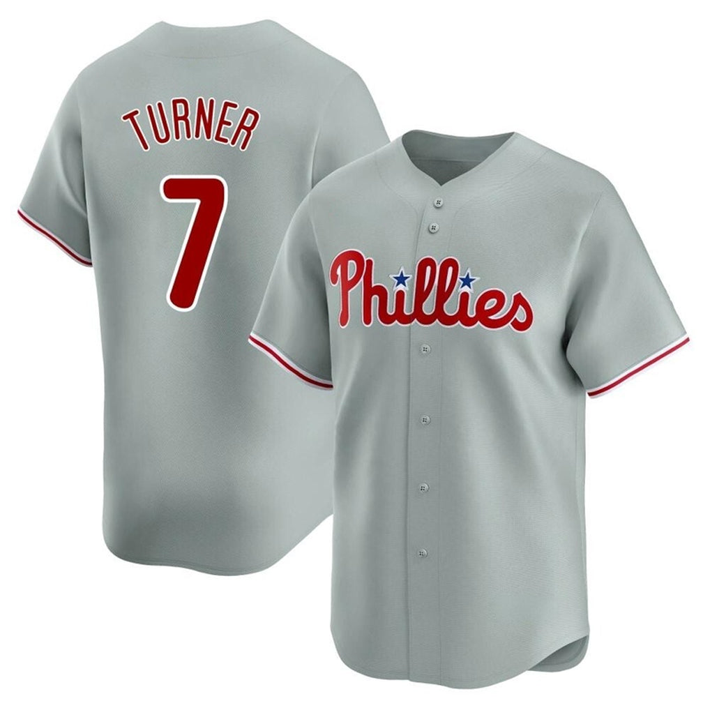 Ndoa P.Phillies #7 Trea Turner Player Gray Home Limited Stitched Jerseys
