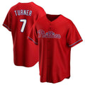 Ndoa P.Phillies #7 Trea Turner Player Red Home Game Stitched Jerseys