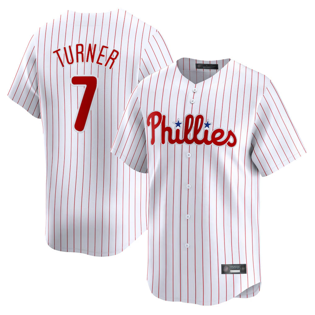 Ndoa P.Phillies #7 Trea Turner Player White Home Limited Stitched Jerseys