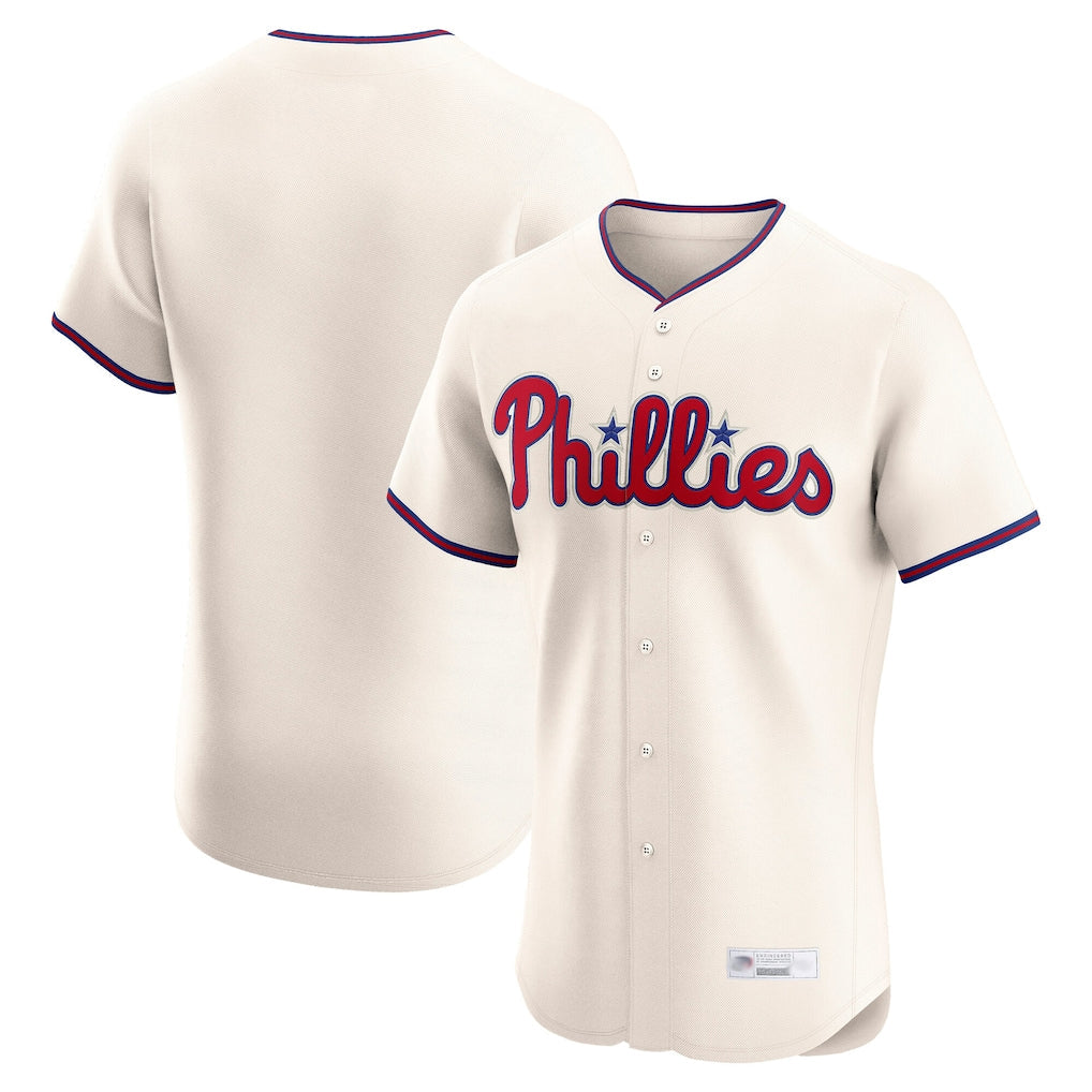 Ndoa P.Phillies Blank Player Cream Home Limited Elite Stitched Jerseys