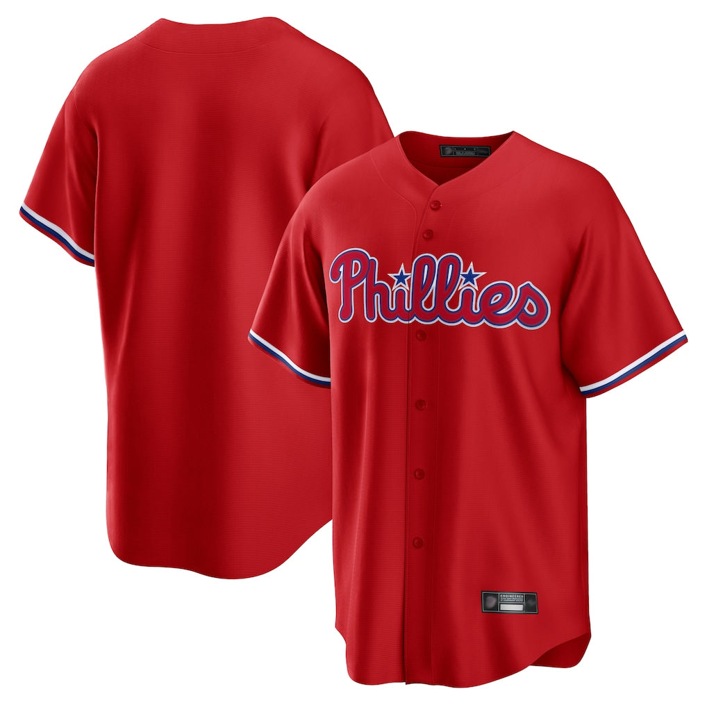 Ndoa P.Phillies Blank Player Red Home Game Stitched Jerseys