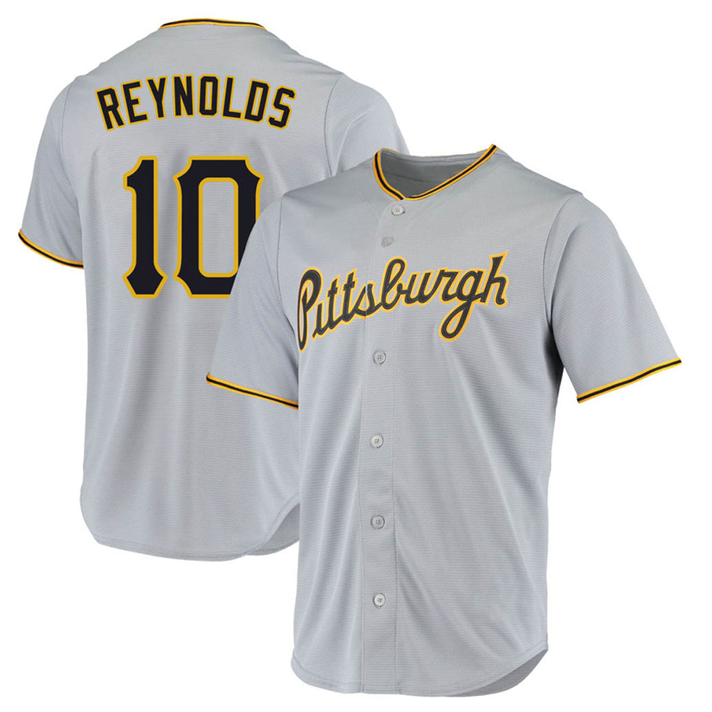 Ndoa P.Pirates #10 Bryan Reynolds Player Gray Road Home Game Stitched Jerseys