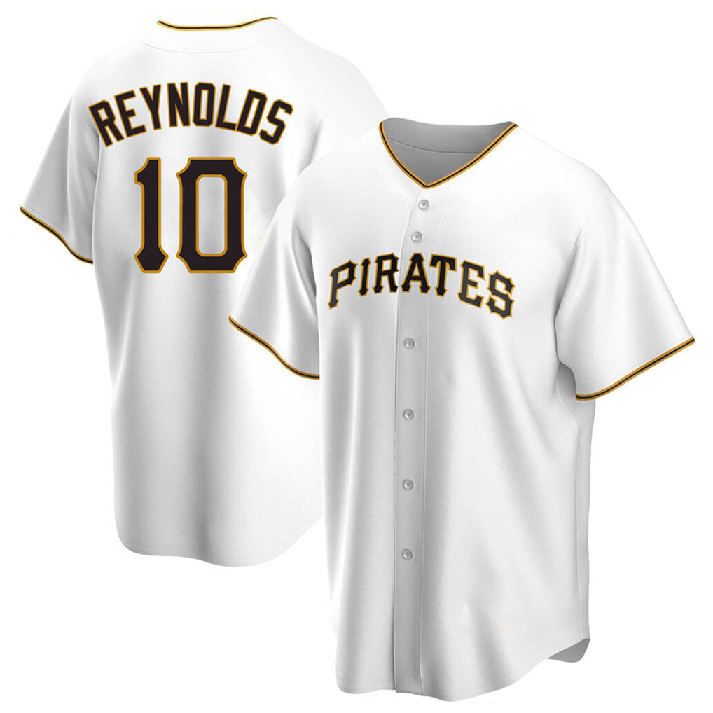 Ndoa P.Pirates #10 Bryan Reynolds Player White Home Game Stitched Jerseys