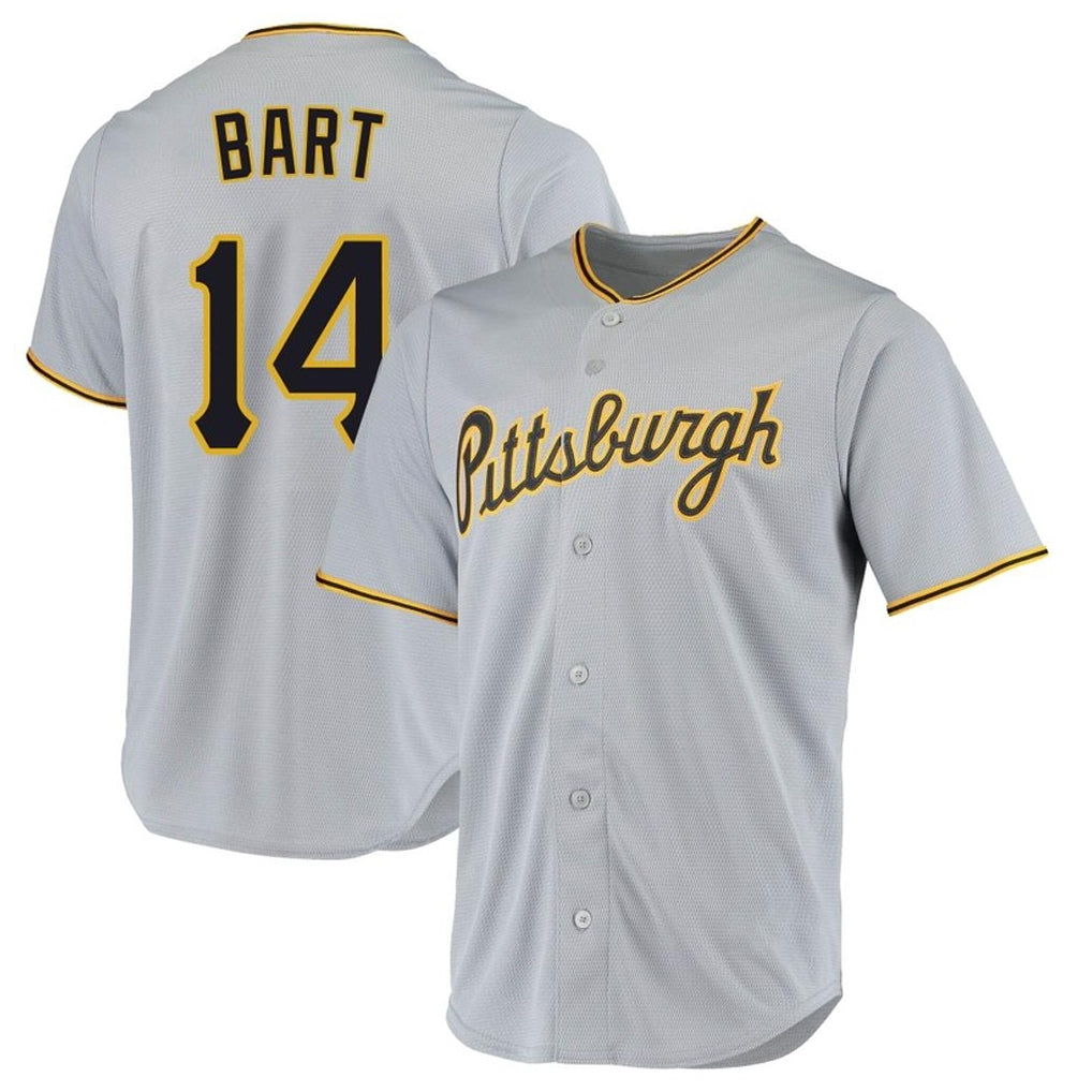 Ndoa P.Pirates #14 Joey Bart Player Gray Road Home Game Stitched Jerseys