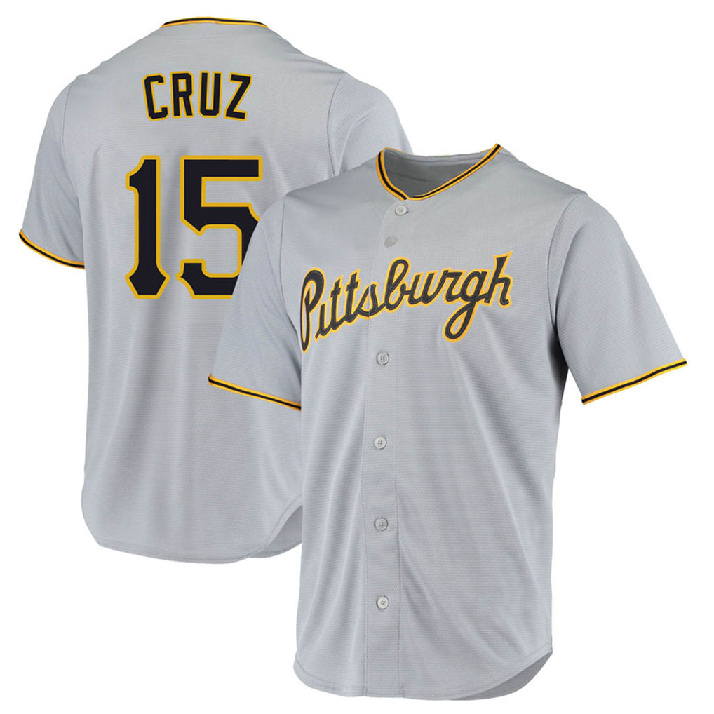 Ndoa P.Pirates #15 Oneil Cruz Player Gray Road Home Game Stitched Jerseys