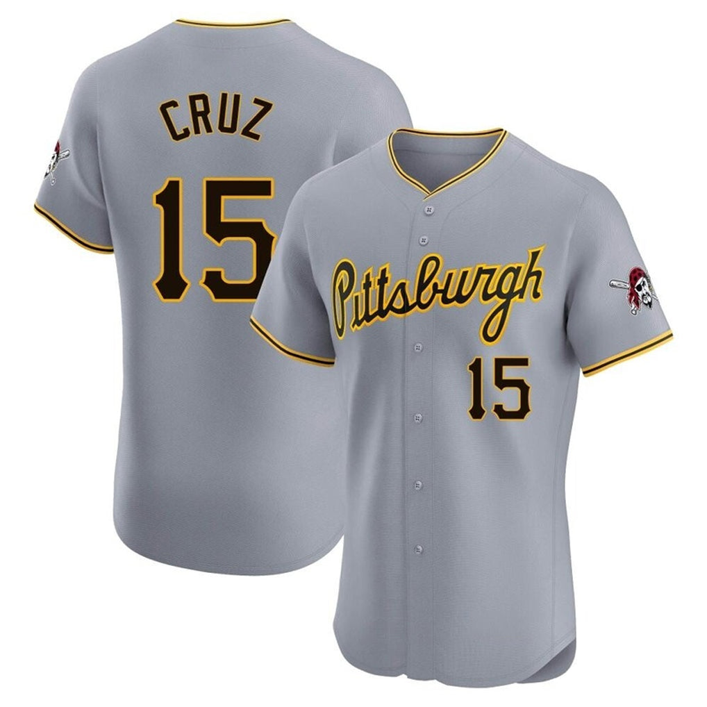 Ndoa P.Pirates #15 Oneil Cruz Player Gray Road Home Limited Elite Stitched Jerseys
