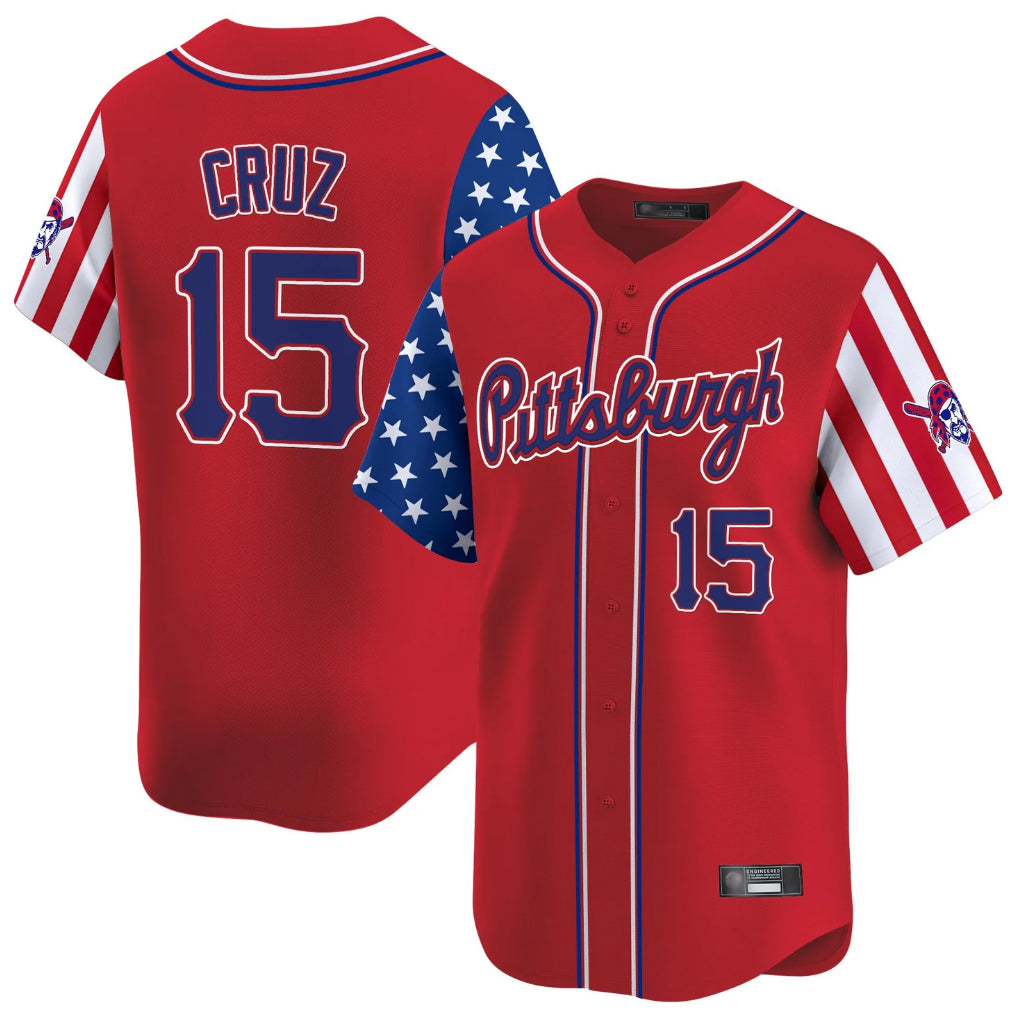 Ndoa P.Pirates #15 Oneil Cruz Player Red 2025 Independence Day Vapor Premier Limited Stitched Jerseys