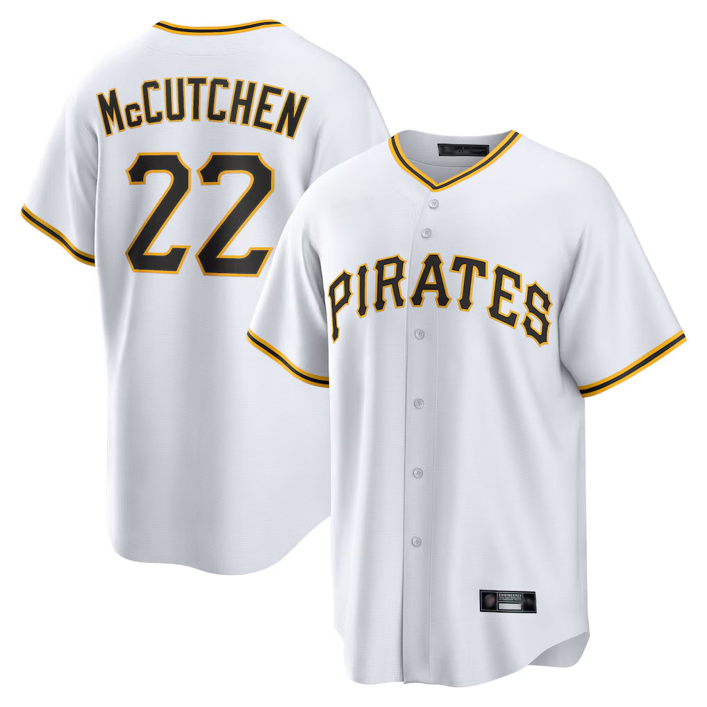 Ndoa P.Pirates #22 Andrew McCutchen Player White Home Game Stitched Jerseys