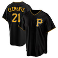 Ndoa P.Pirates #21 Roberto Clemente Player Black Alternate 2025 Home Game Stitched Jerseys