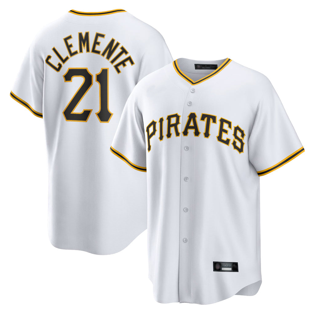 Ndoa P.Pirates #21 Roberto Clemente Player White Home Game Stitched Jerseys