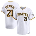 Ndoa P.Pirates #21 Roberto Clemente Player White Home Limited Stitched Jerseys