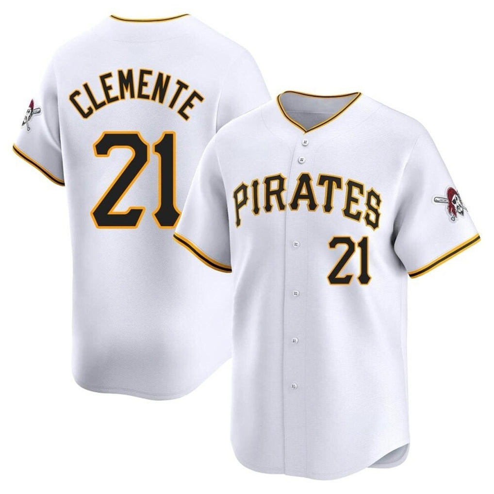Ndoa P.Pirates #21 Roberto Clemente Player White Home Limited Stitched Jerseys