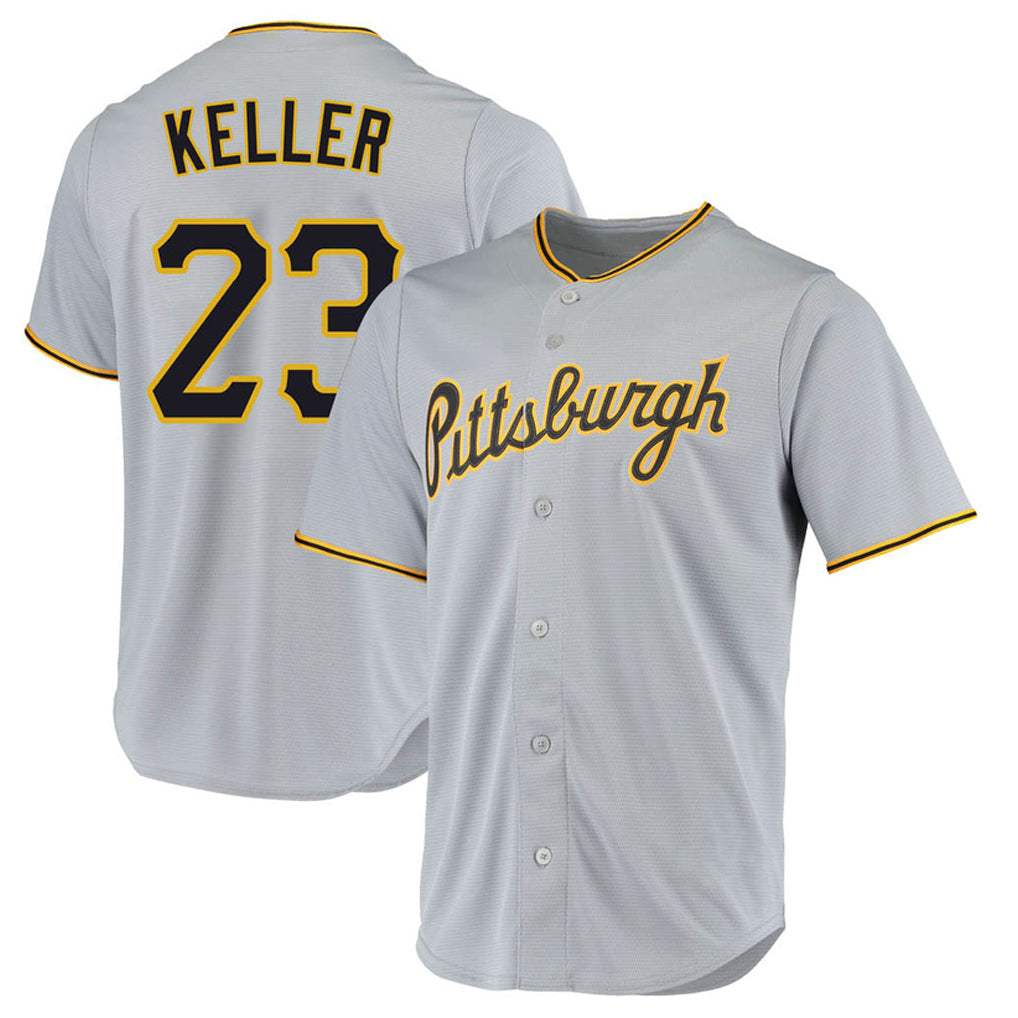 Ndoa P.Pirates #23 Mitch Keller Player Gray Road Home Game Stitched Jerseys