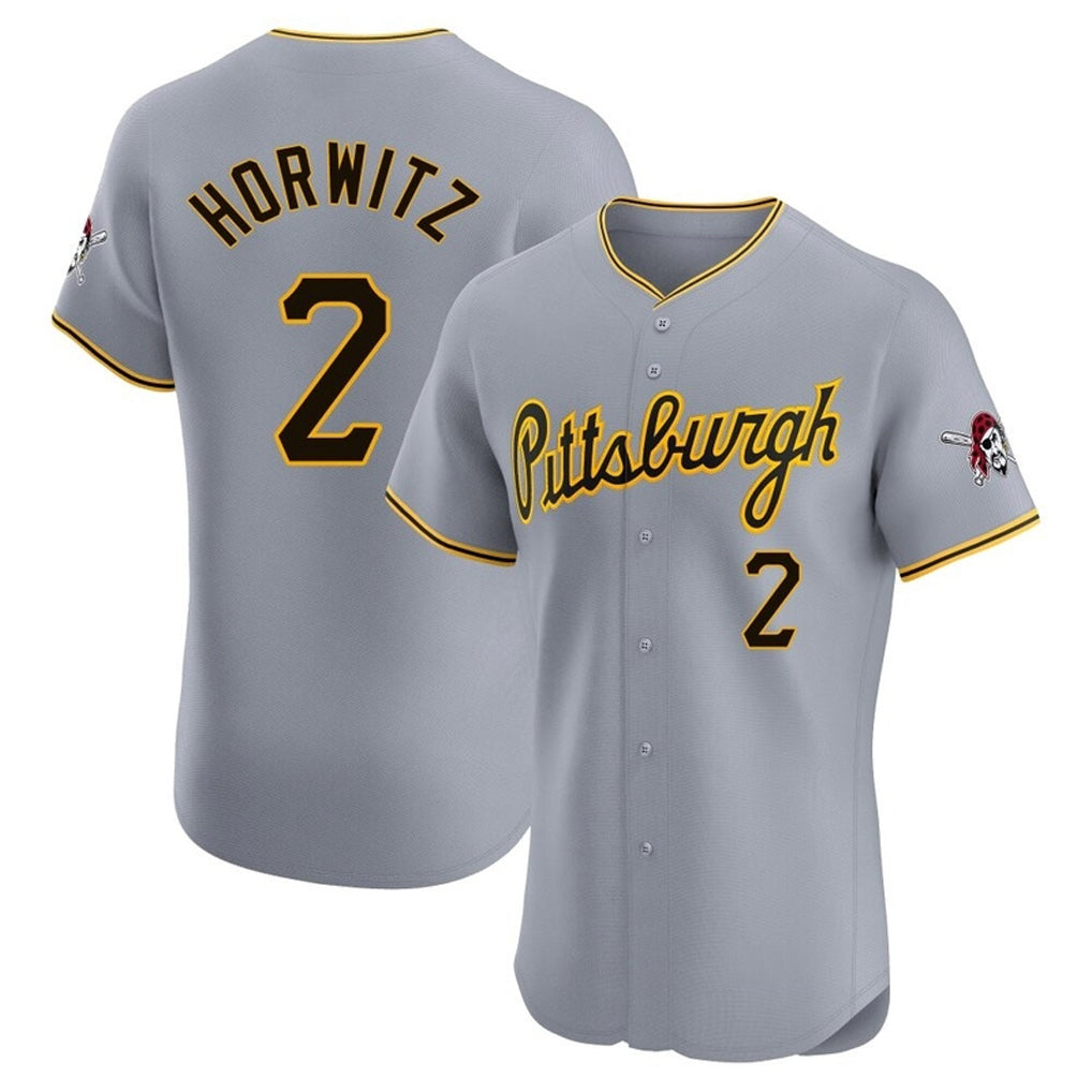 Ndoa P.Pirates #2 Spencer Horwitz Player Gray Road Home Limited Elite Stitched Jerseys