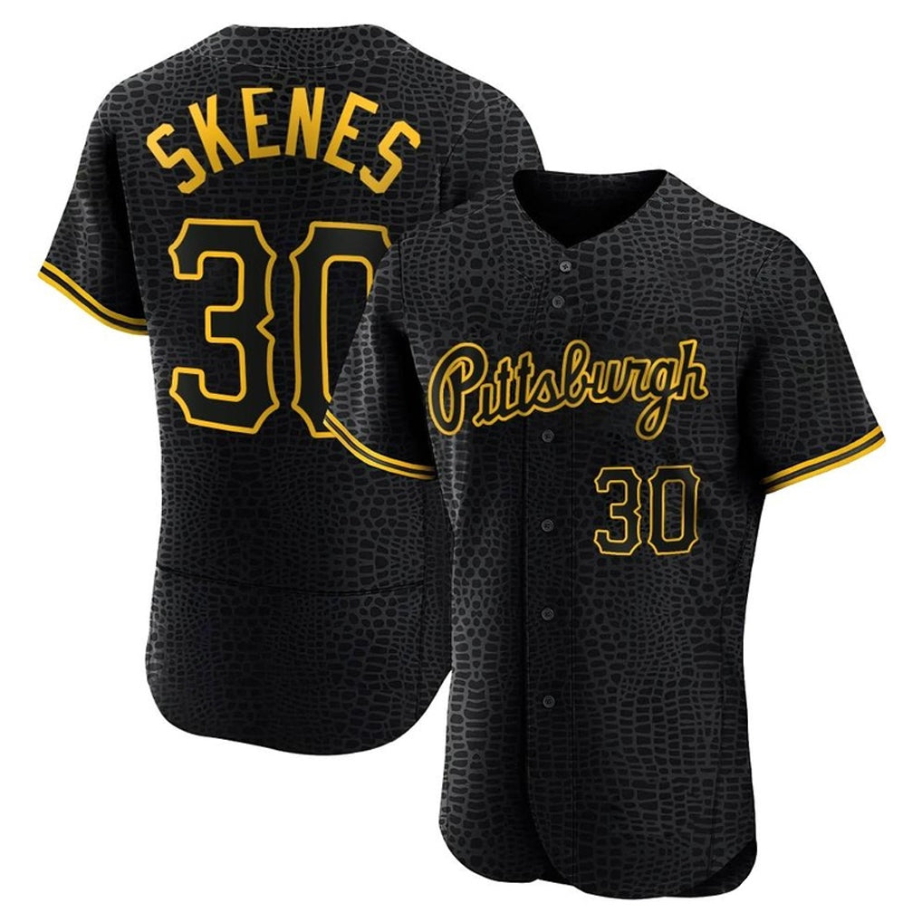 Ndoa P.Pirates #30 Paul Skenes Player Black Snake Skin City Home Limited Elite Stitched Jerseys